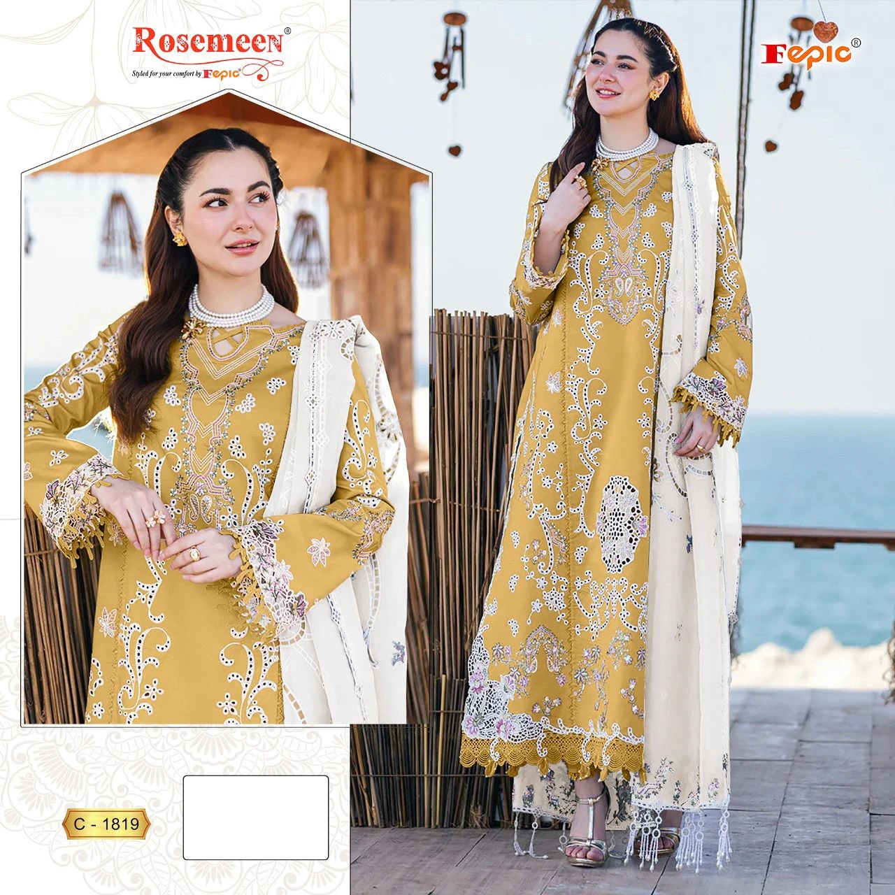 Fepic C 1819 Heavy Rayon Wholesale Pakistani Salwar Suit Catalog — Wholesale Salwar Suits, MPA wholesale from Surat - Gallery Image 7